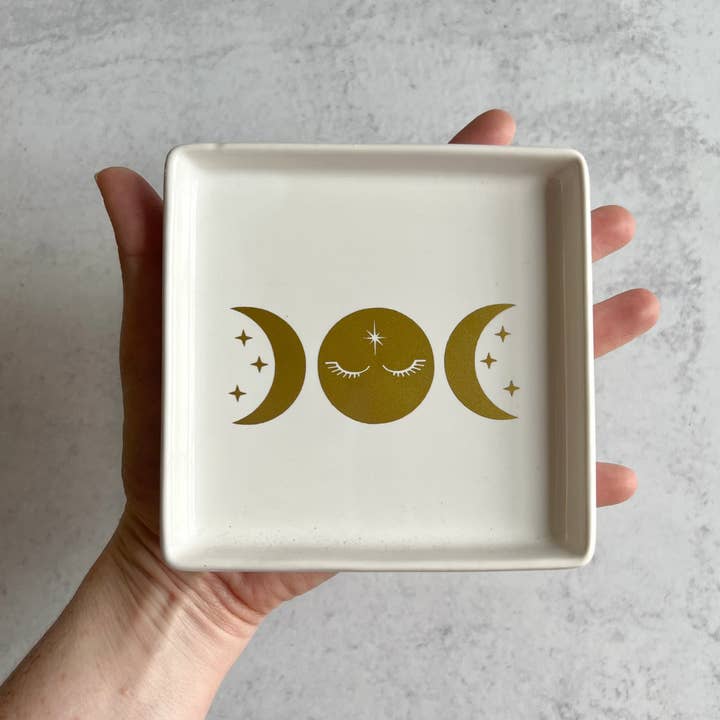 Wishcraft Goods - Vente Plateaux à bijoux - Plat fourre-tout carré Triple Goddess2