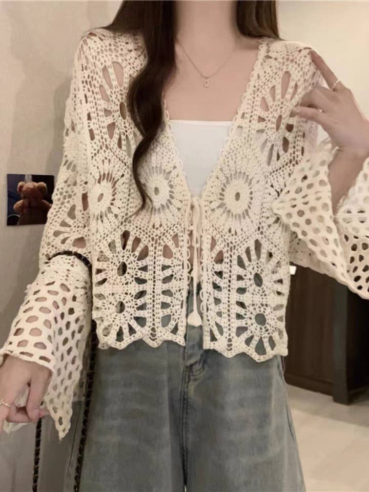 Hope & Sunshine - Wholesale Swim Cover Up - Women's - Bohemian Crochet Knit Cover-Up