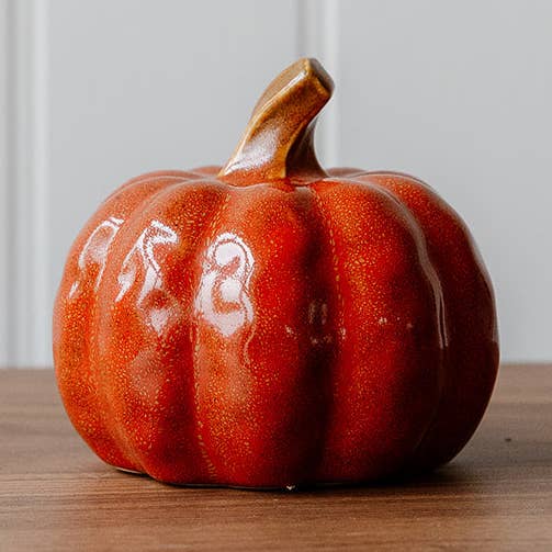 Large Burnt Orange Stoneware Pumpkin for wholesale by We Love Seasons Ltd