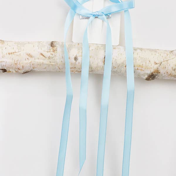MIX COLOR Long Tail Solid Satin Bow Hair Alligator Clip for wholesale on Faire