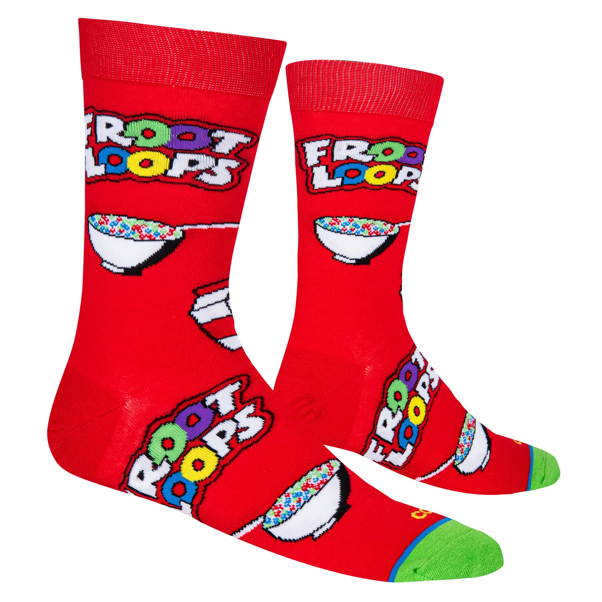 Cool Socks - Wholesale Socks - Men's - Froot Loops Cereal Bowl - Mens Crew Folded1