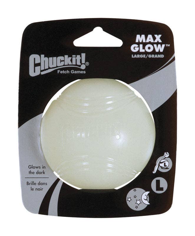 Everyday Supply Co - Wholesale Pet Fetch Ball - Dog - CHUCKIT! - Chuckit! Max Glow White Rubber Dog Toy Large 1 pk0