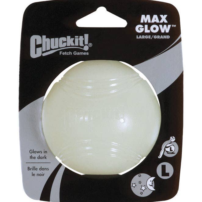 Everyday Supply Co - Wholesale Pet Fetch Ball - Dog - CHUCKIT! - Chuckit! Max Glow White Rubber Dog Toy Large 1 pk