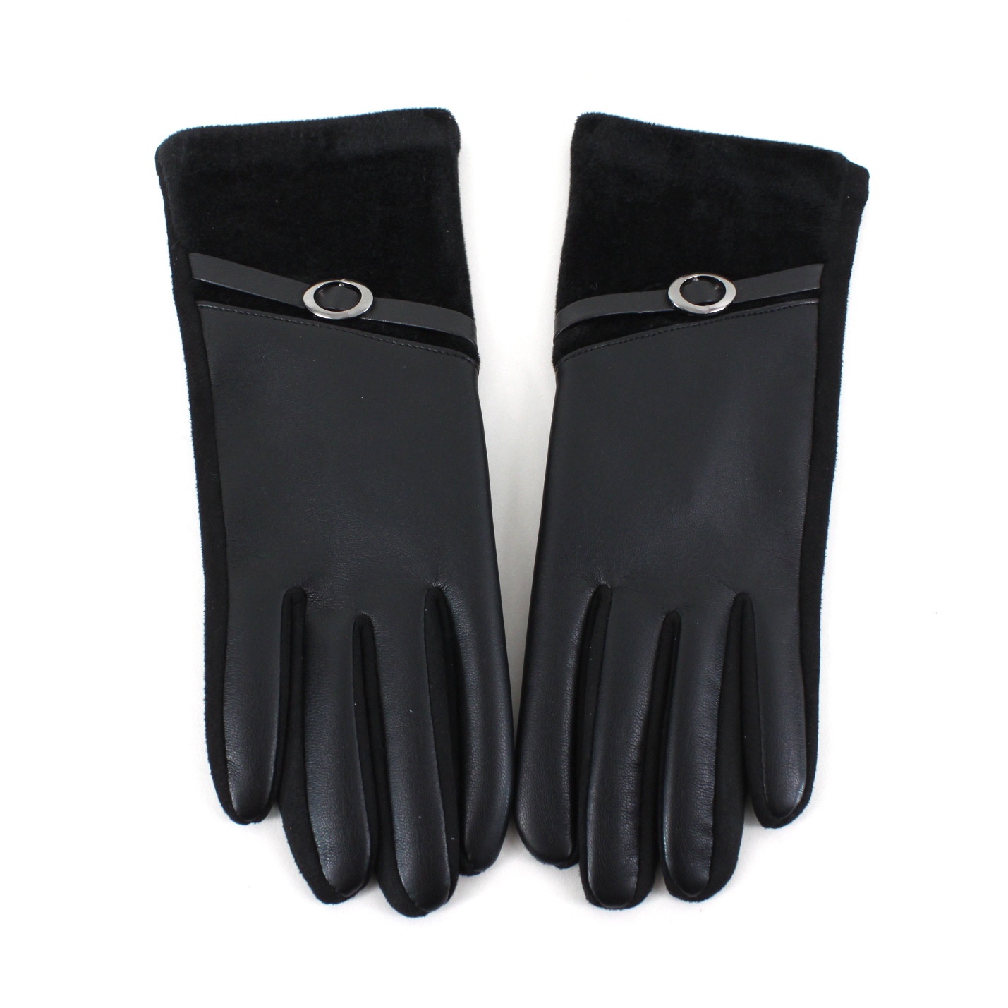 Pretty Persuasions - Wholesale Gloves - Women's - A25010 Velvet Trim Faux Leather Gloves  4