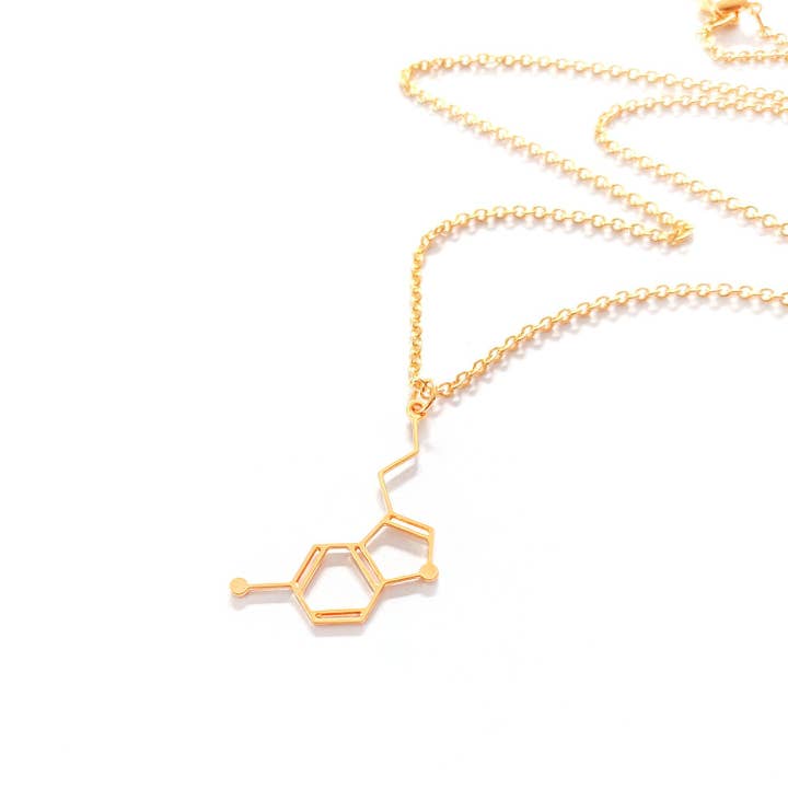 Shany Design Studio - Wholesale Pendant/Charm Necklace - Serotonin Molecule Necklace Gold / Silver