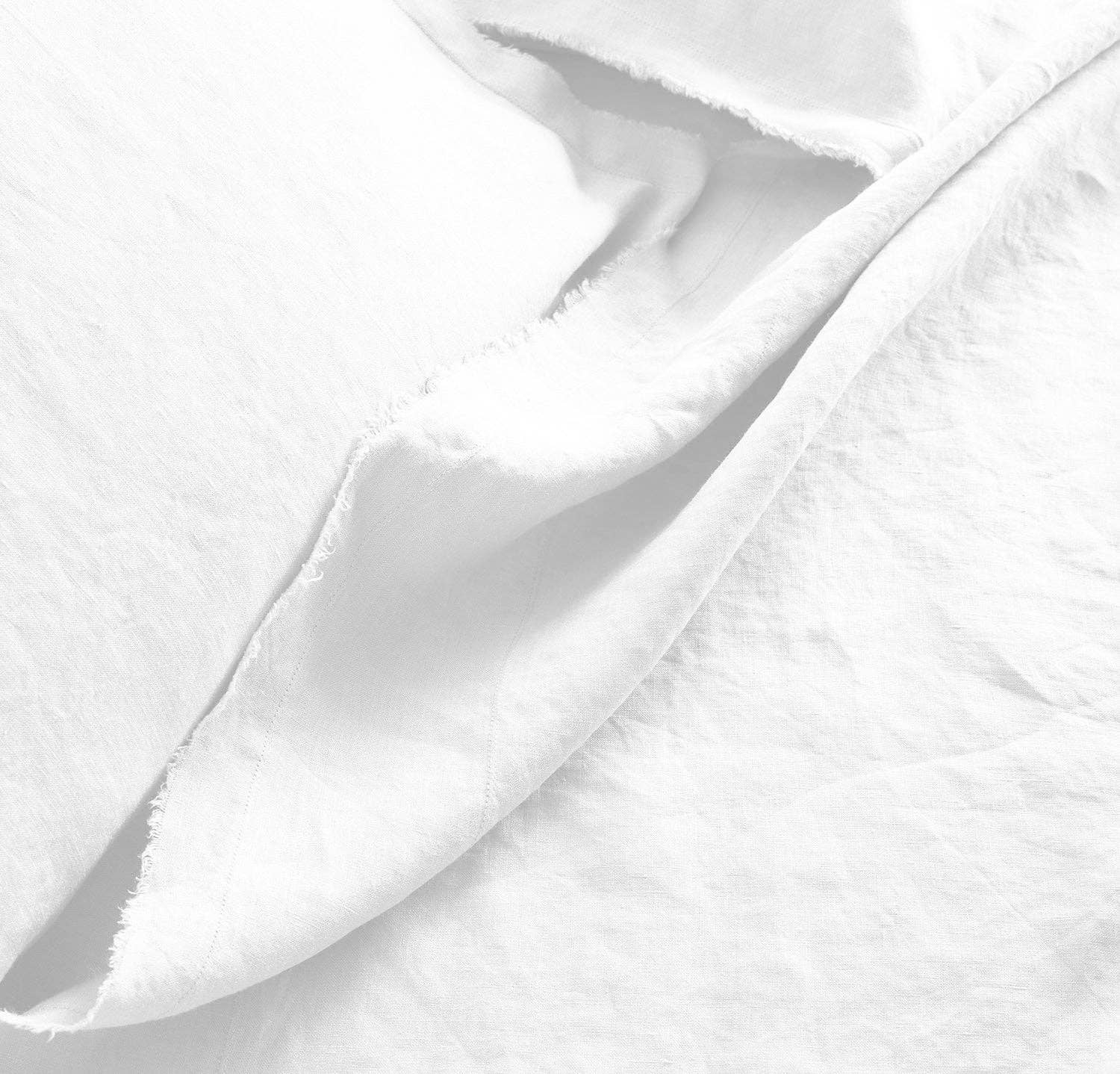 The Tangerine Store - Vente Parure de lit - Ensemble housse de couette 3 pièces et draps 4 pièces en lin pur 100 % et mélange lin-coton, bords bruts, fait main, pré-lavé, doux3