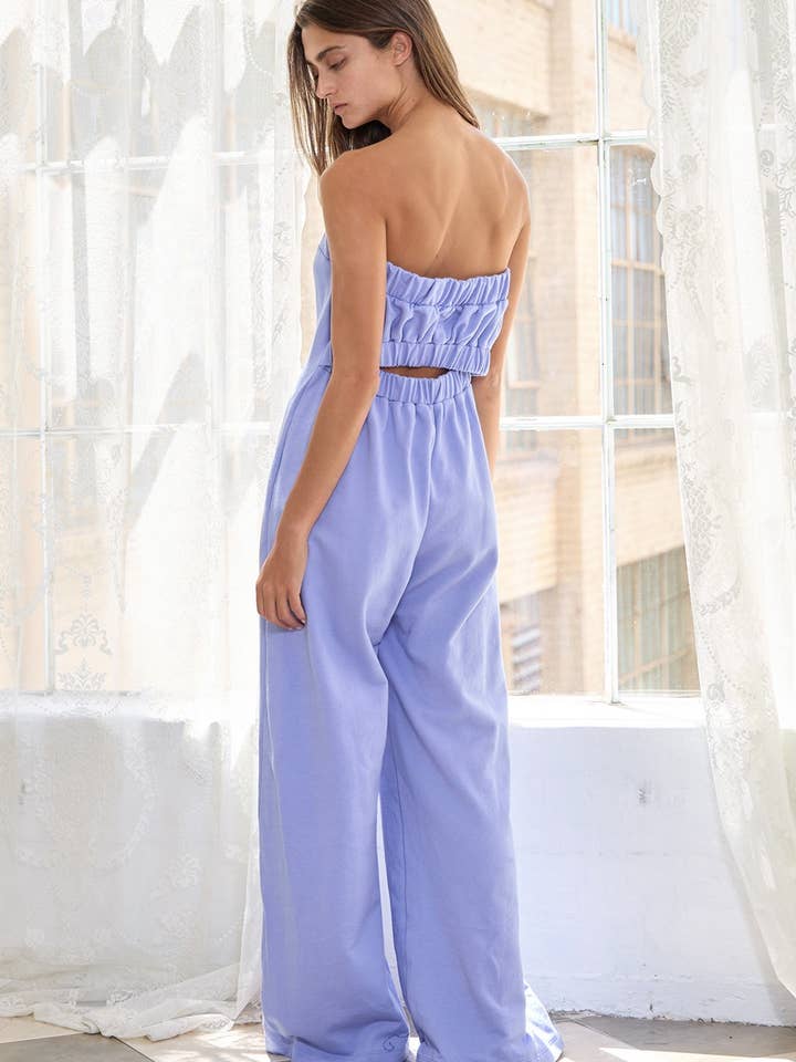 Blue iris R5570 Cutout Back Terry Tube Jumpsuit for wholesale on Faire11