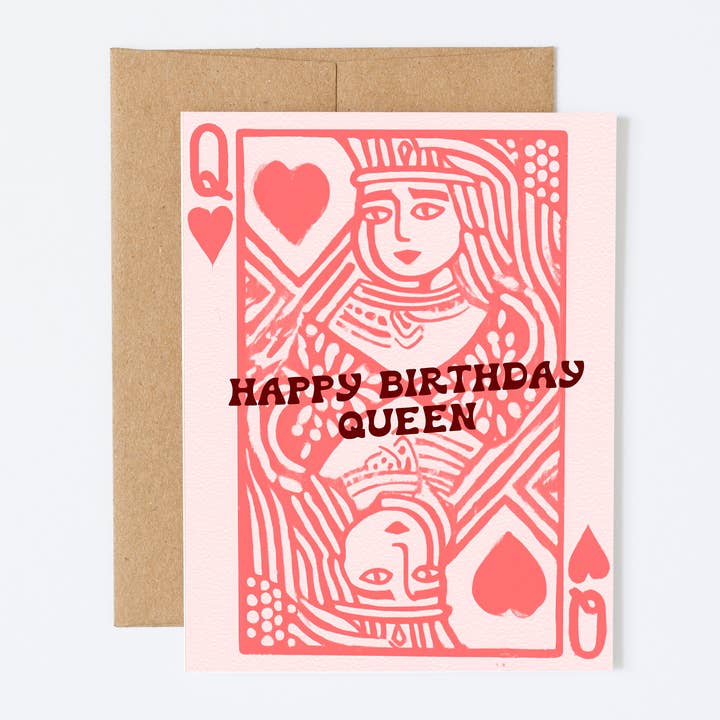 Queen Birthday Greeting Card | Playing Cards Card for wholesale by Silly Goose Greeting Co.