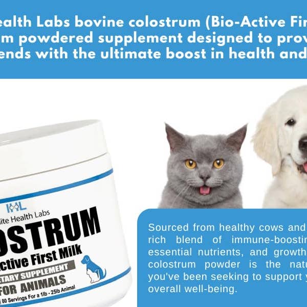 Infinite Health Labs, LLC – Engroshandel Supplement til kæledyr - Kat/hund – Bio-aktivt bovint colostrum til kæledyr2