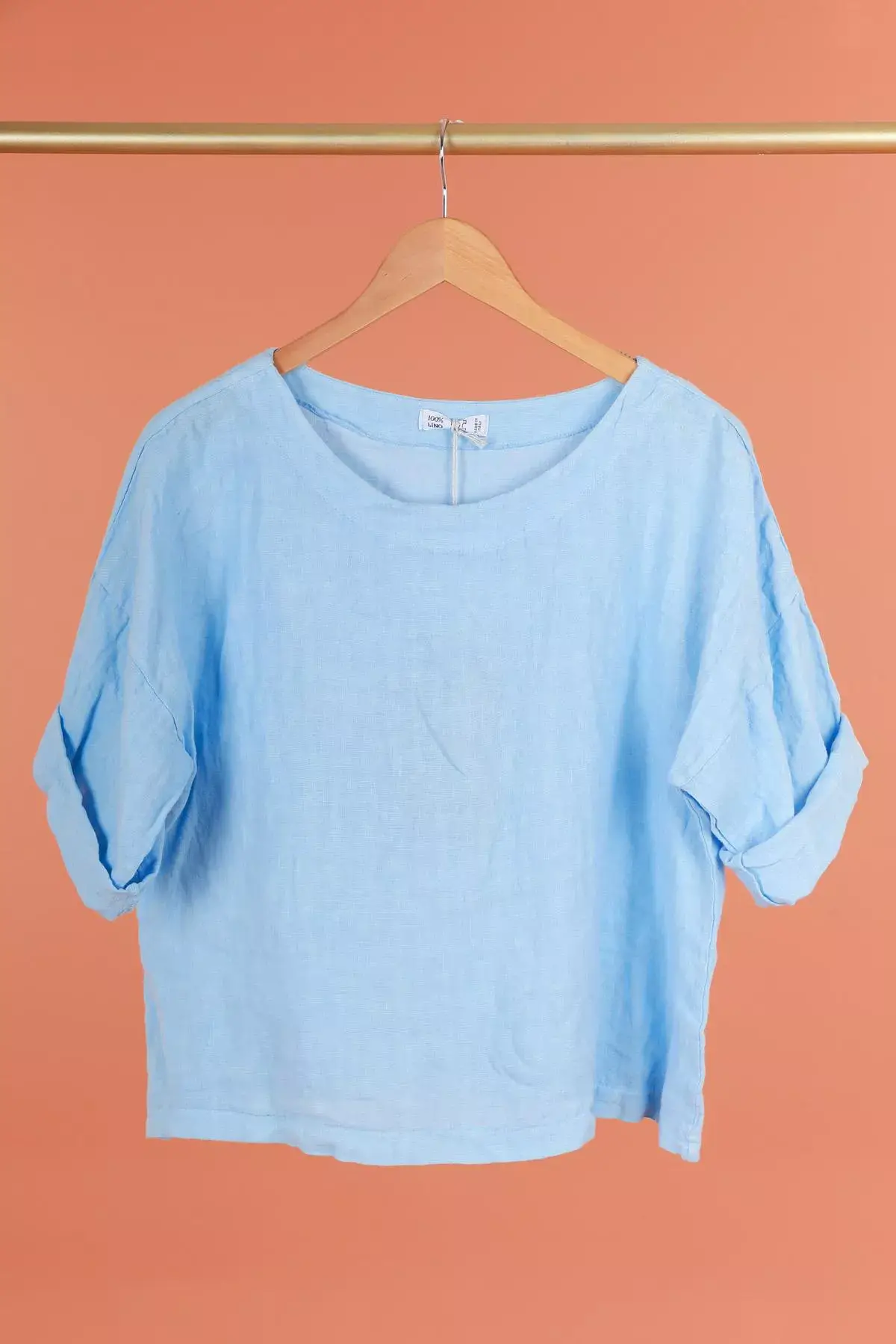 la maison des fibres naturelles - Wholesale Blouse - Women's - Round neck linen top 659005 100% linen3