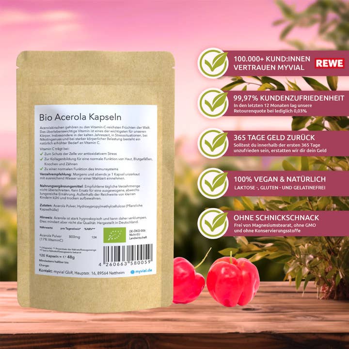 myvial - Wholesale Oral Supplement/Vitamin - Organic Vitamin C Capsules from Acerola