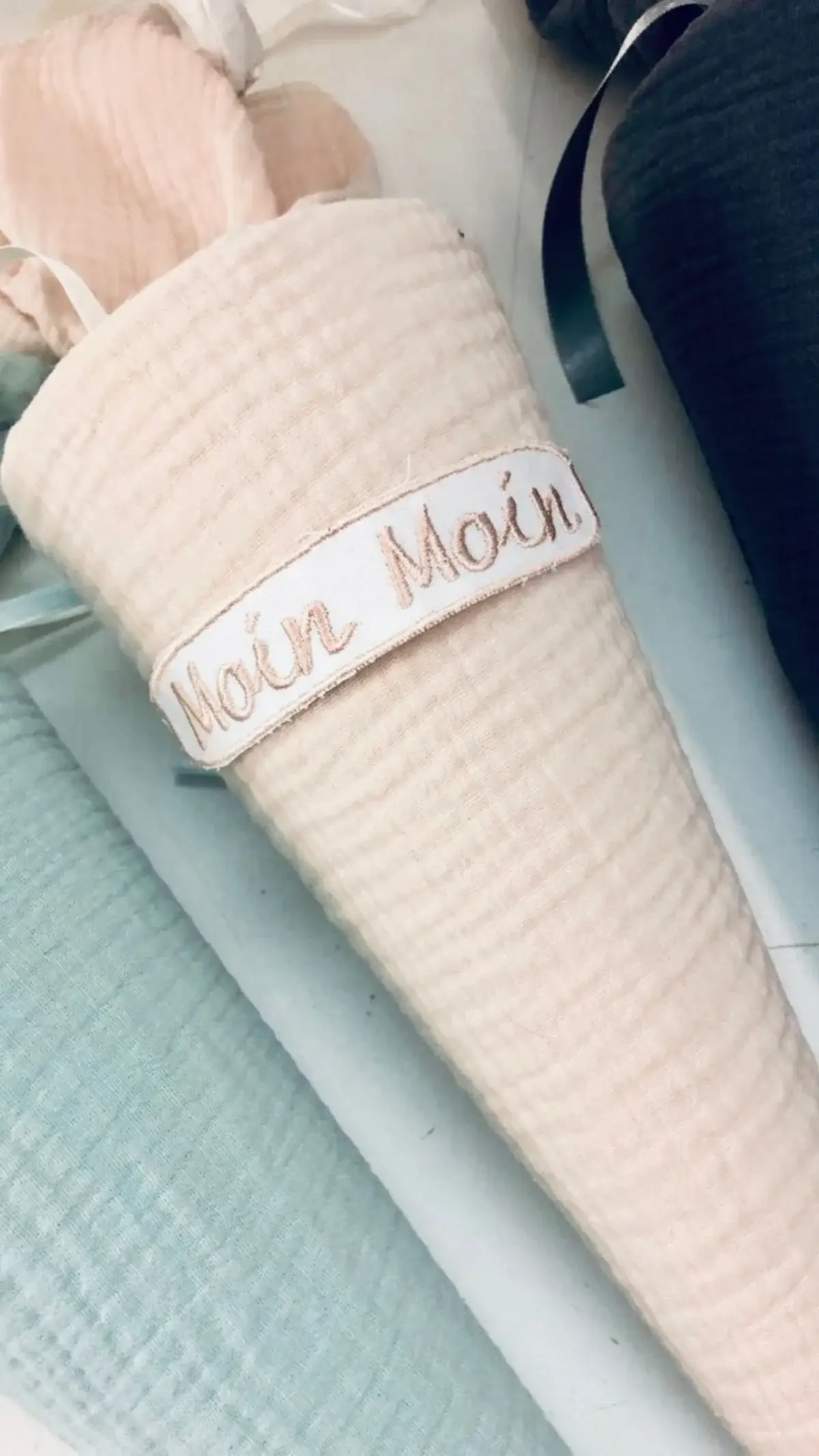 Küstenfieber® - Wholesale Party Favor - Beige school cone made of muslin – 35 cm or 70 cm – Handmade2