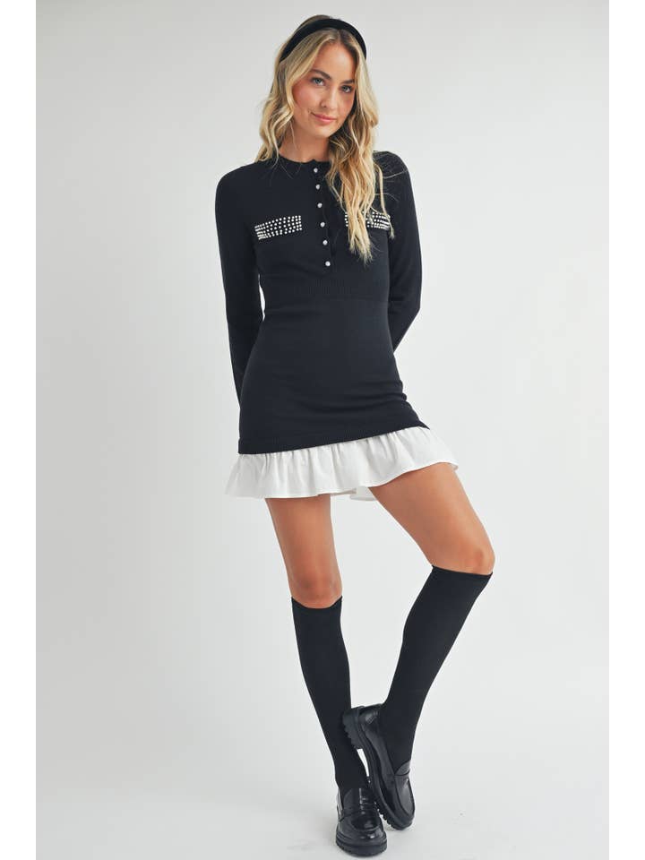 Black Mini Sweater Dress for wholesale on Faire