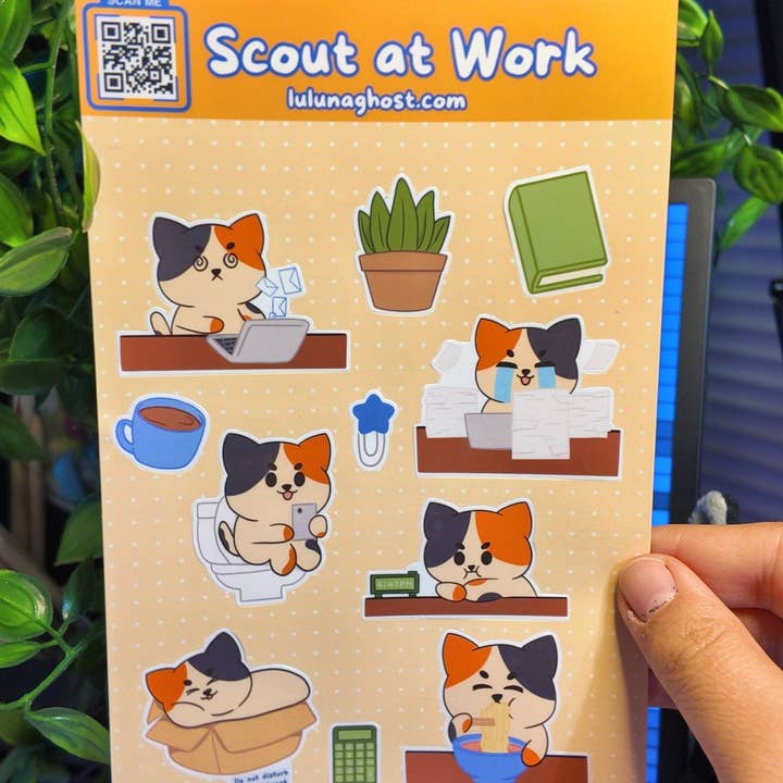 Scout bei der Arbeit - Glänzender Aufkleberbogen für den Großhandel von LulunaGhost