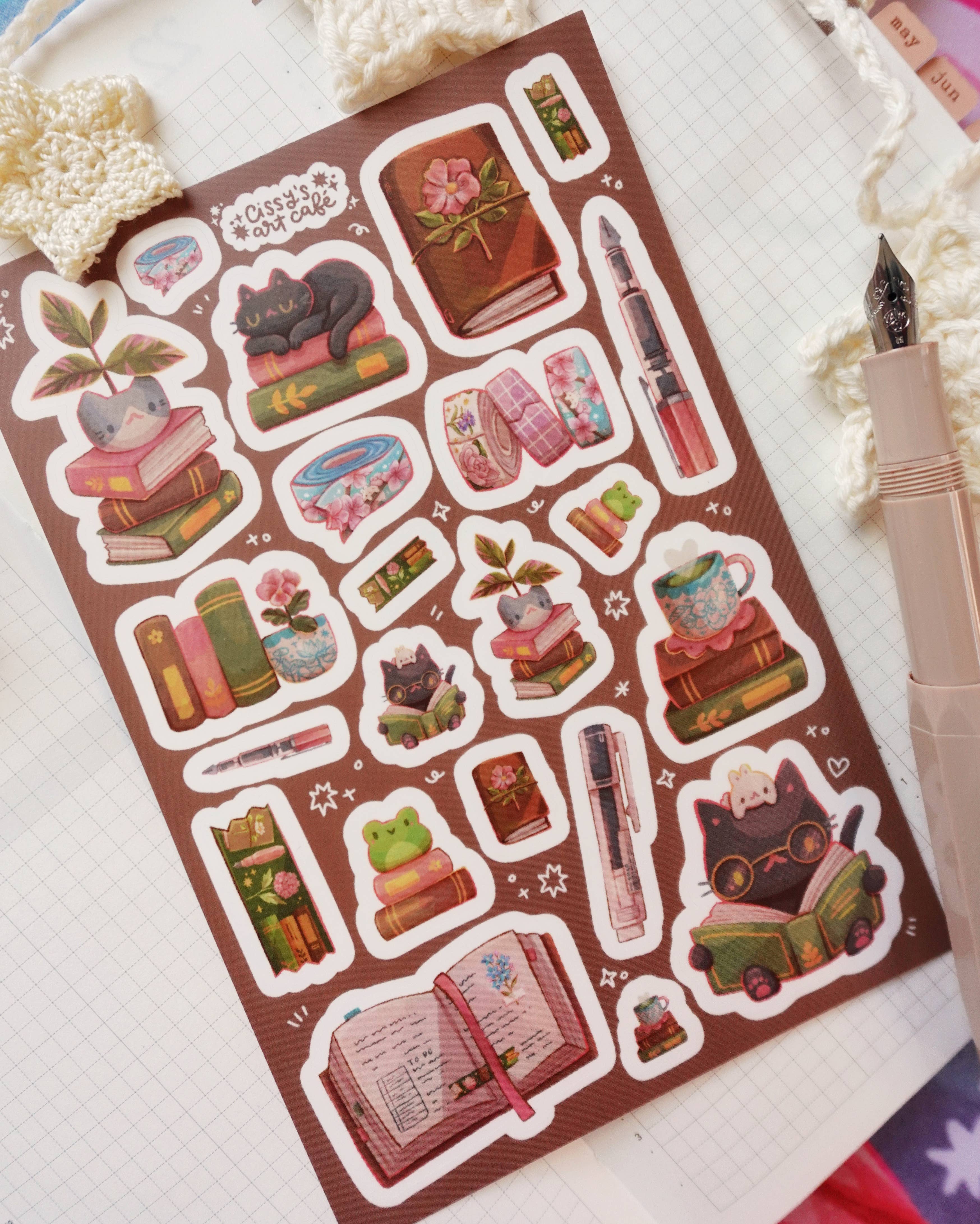 CC's Art Café - Wholesale Sticker - Books and Stationery Vinyl Sticker Sheet2