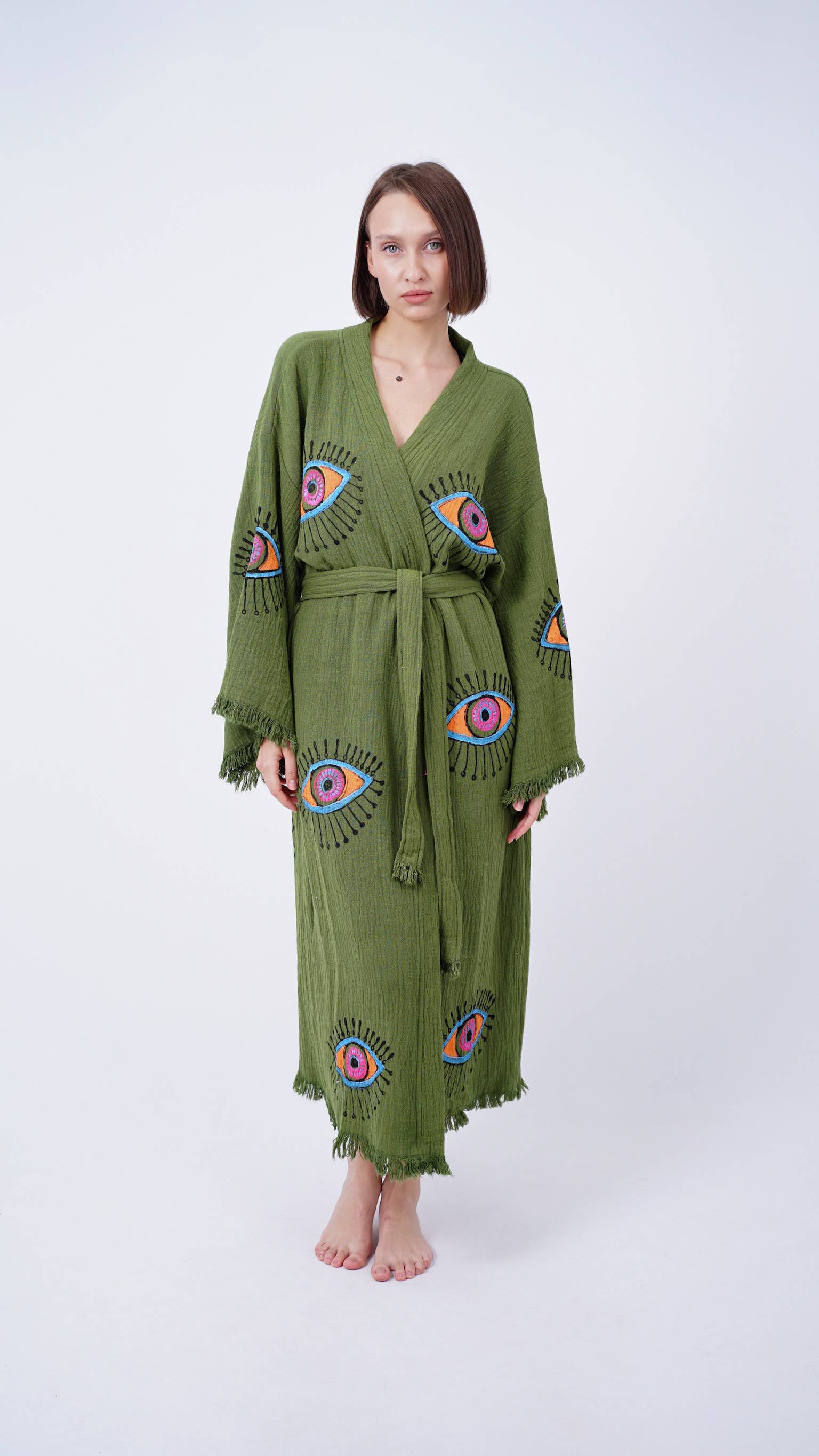 Bodho – Kimono - Mulher por atacado – Artesanal Evil Eye Festival de Boho Kimono, Boho Beachwear