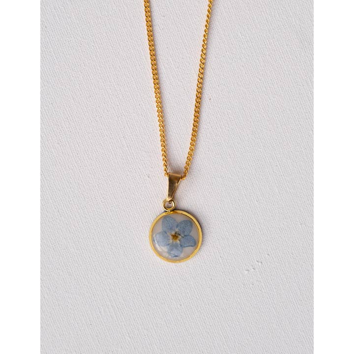 Myosotis gold necklace for wholesale by pansyka