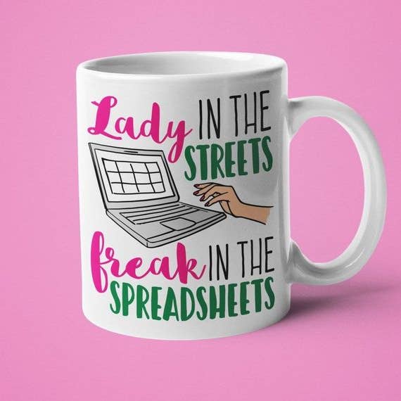 Ink Pop - Wholesale Coffee Mug - Lady In The Streets Freak In The Spreadsheets