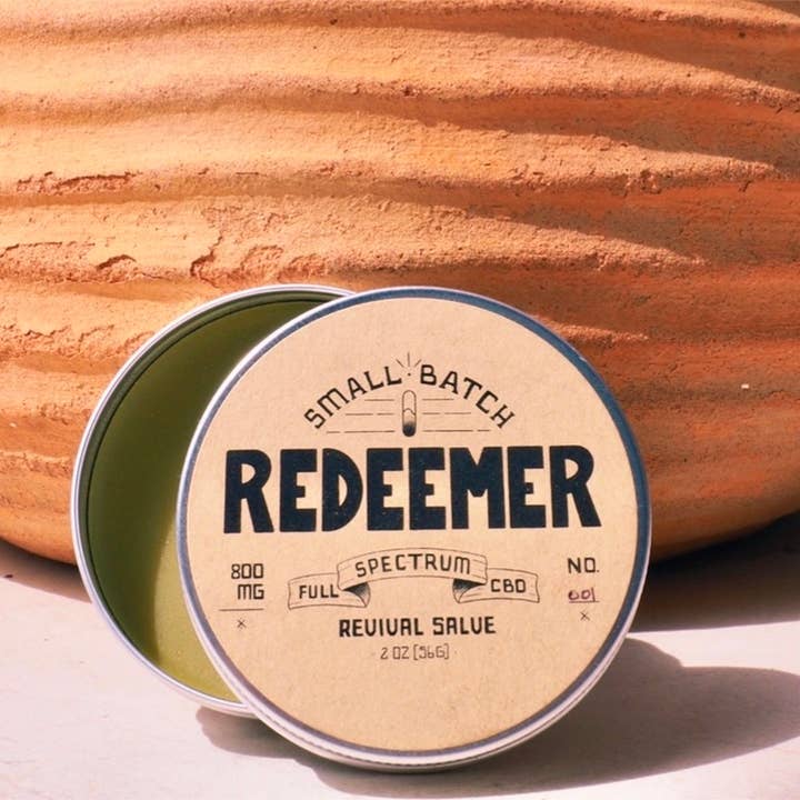 800mg CBD Topical Revival Salve (2oz tin) for wholesale by Redeemer Small Batch