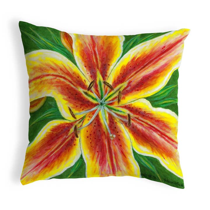 Almofada de lírio amarelo por atacado de Betsy Drake Interiors