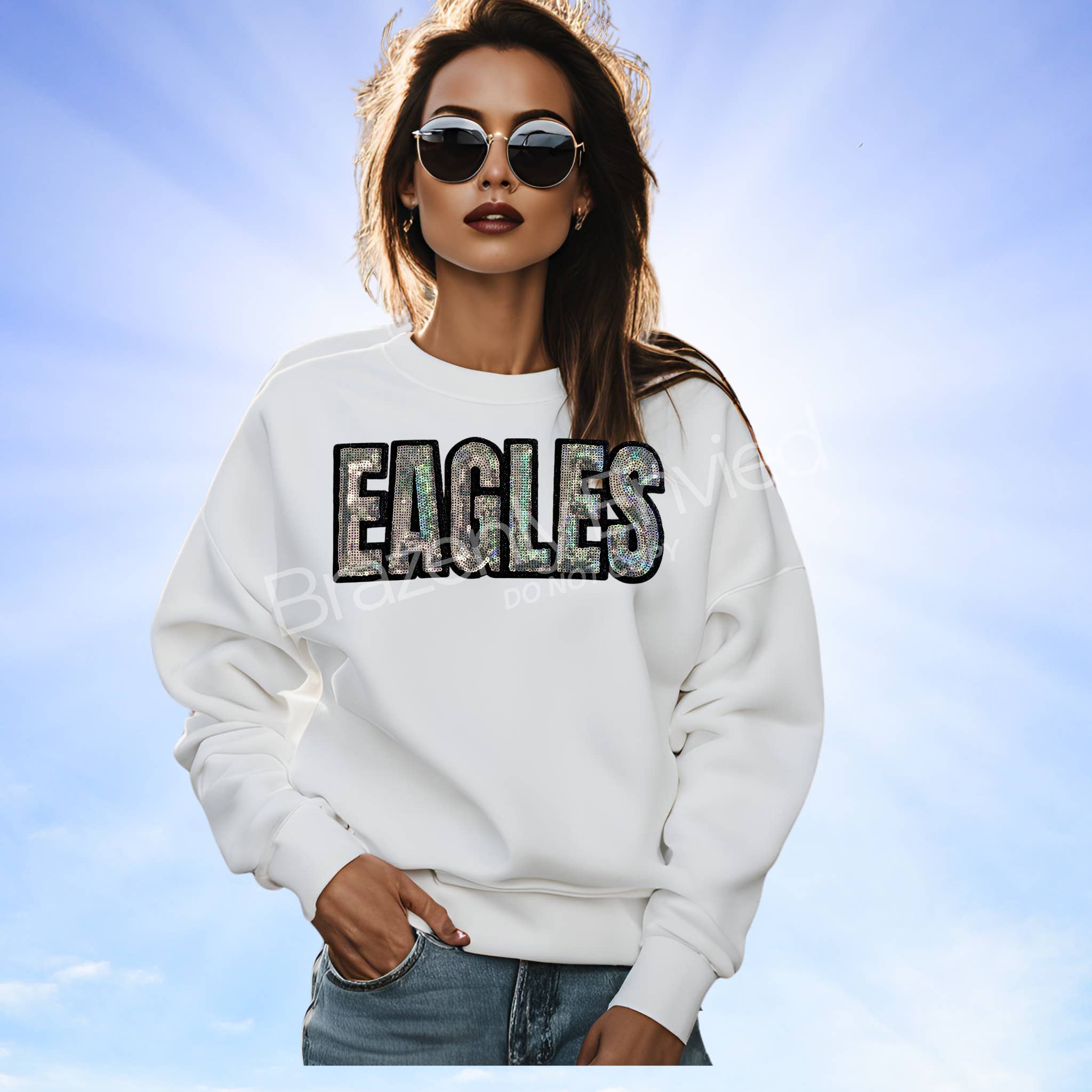 Brazenly Envied - Wholesale Patch - Eagles Patch Iron On Patch GAME DAY ready Eagles Word Patch