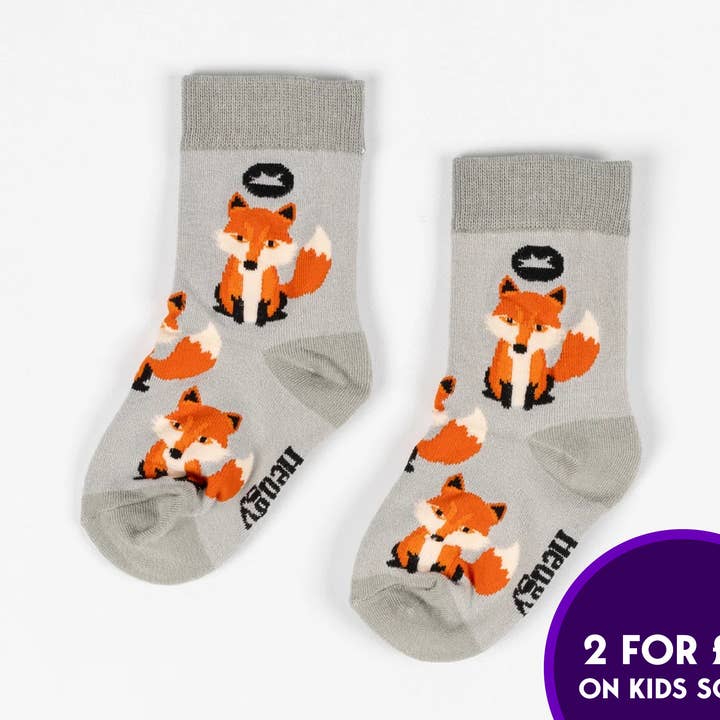 KIDS BAMBOO SOCKS | FOX BAMBOO SOCKS | BRITISH WILDLIFE for wholesale by We Are Hedgy Limited