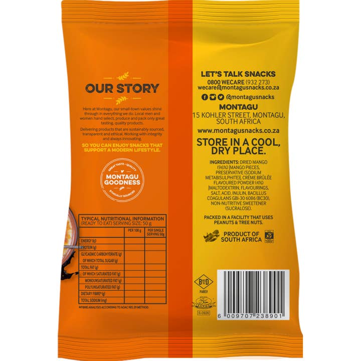 Mahdina - Venta al por mayor Fruta deshidratada - Montagu: Mango Bites sabor Crème Brûlée, (10 x 50 g)8