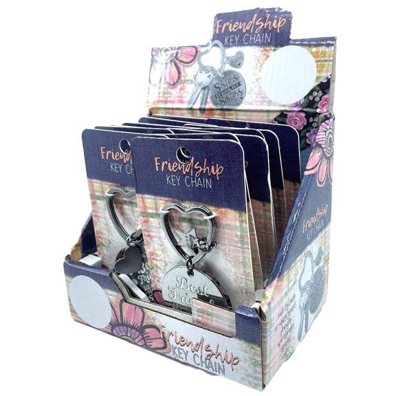 Novelty Brands - Wholesale Keychain - Women's - Metal Key Chain Friendship Assortment - 12/Display3