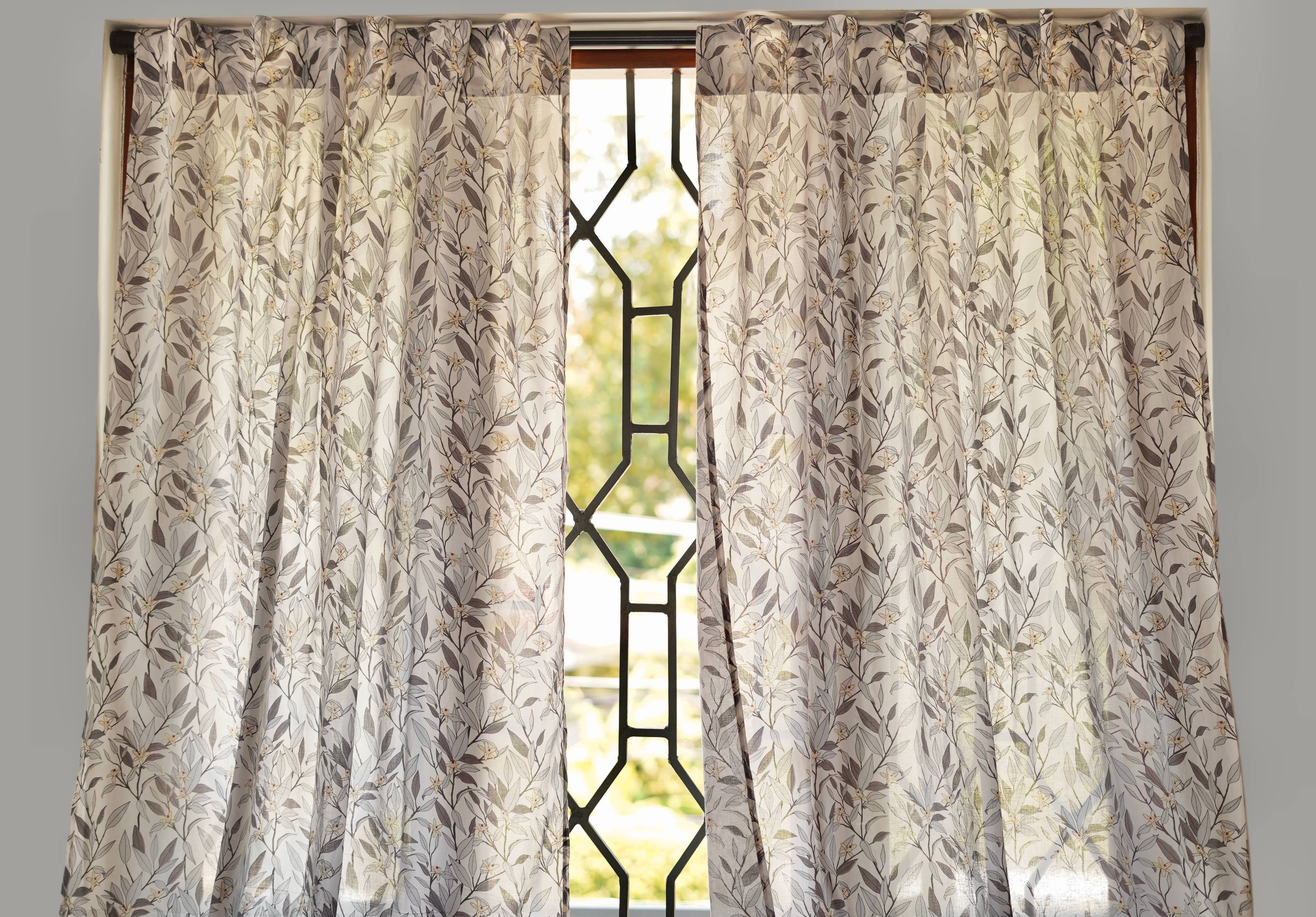 Annahmol - Wholesale Curtain - Vintage Inspired Botanical Sheer Curtains: Assorted Prints47