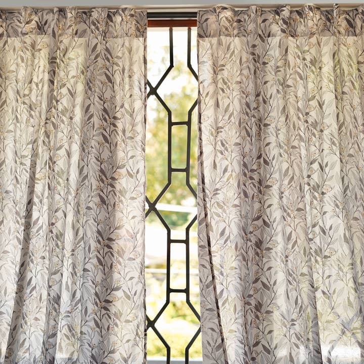 Annahmol - Wholesale Curtain - Vintage Inspired Botanical Sheer Curtains: Assorted Prints47