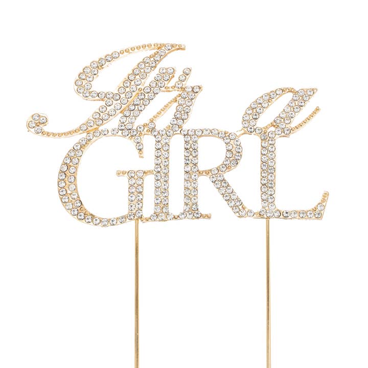 It's a Girl Cake Topper - Gold for wholesale on Faire