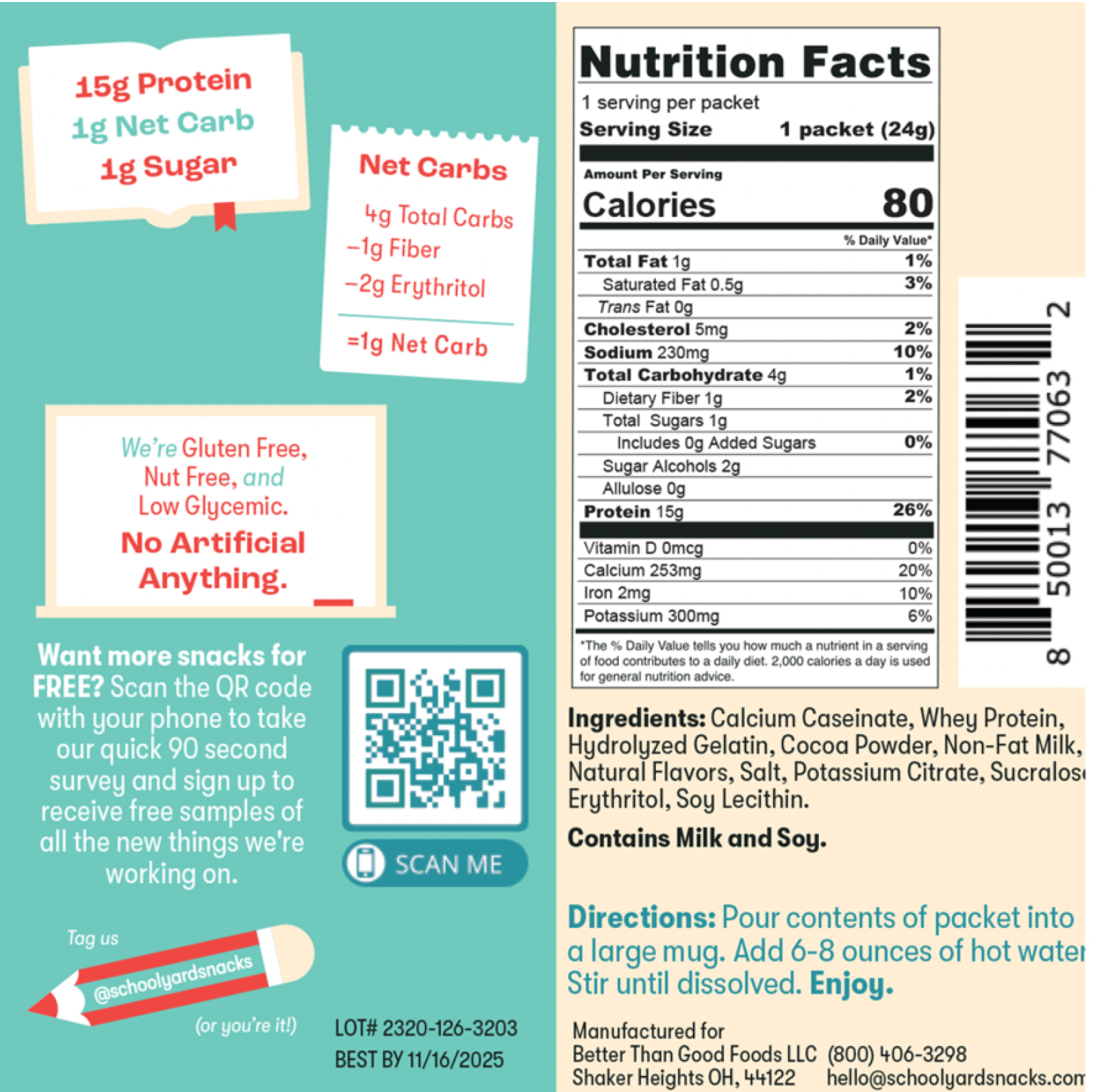 Better Than Good Foods - Wholesale Powdered Health Drink - SYS Chocolate Protein MIx (12 pack) 1