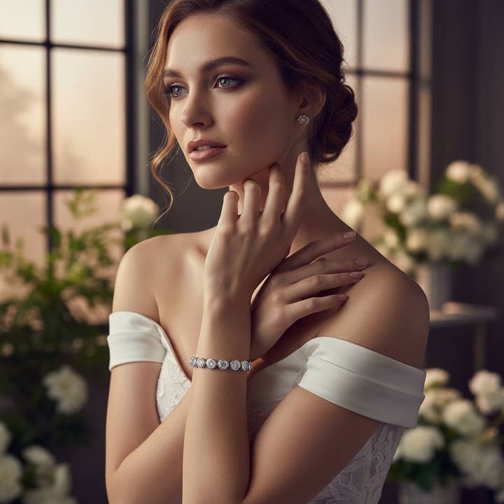 Athena Bridal Jewellery - Venta al por mayor Pulsera de cuentas - COLECCIÓN - PULSERA CRYSTAL SPARKLE - BR172 PLATA