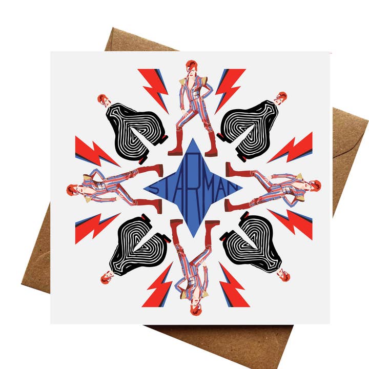 LAURA NILES DESIGN - Wholesale Birthday Card - David Bowie | Kaleidoscope | Birthday | Fathers Day0