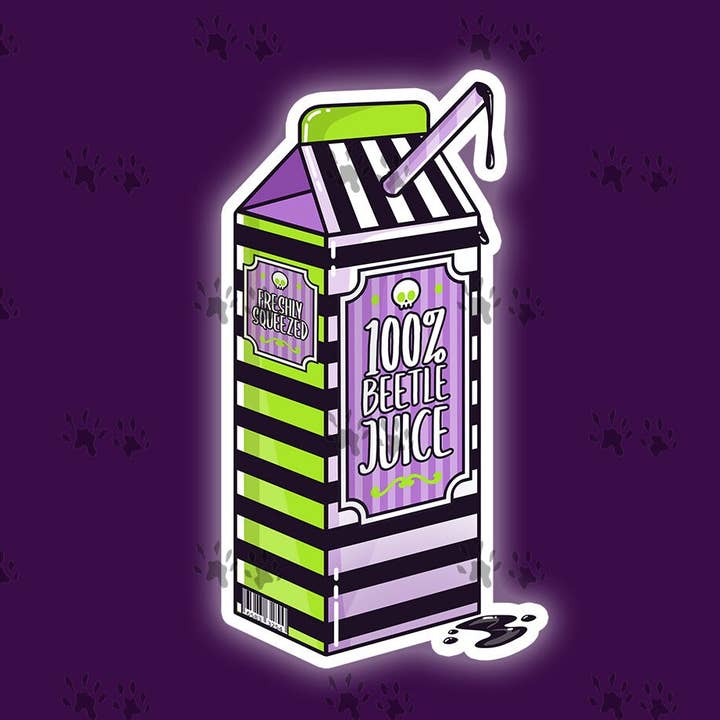 Beetlejuice Juicebox Sticker, Humor, 80'S Film, Film Citater, Sjov, 80'S Nostalgi, Bærbar, Vandflaske, Tumbler, Køler, Telefon, Gave for engroshandel hos The Red Otter