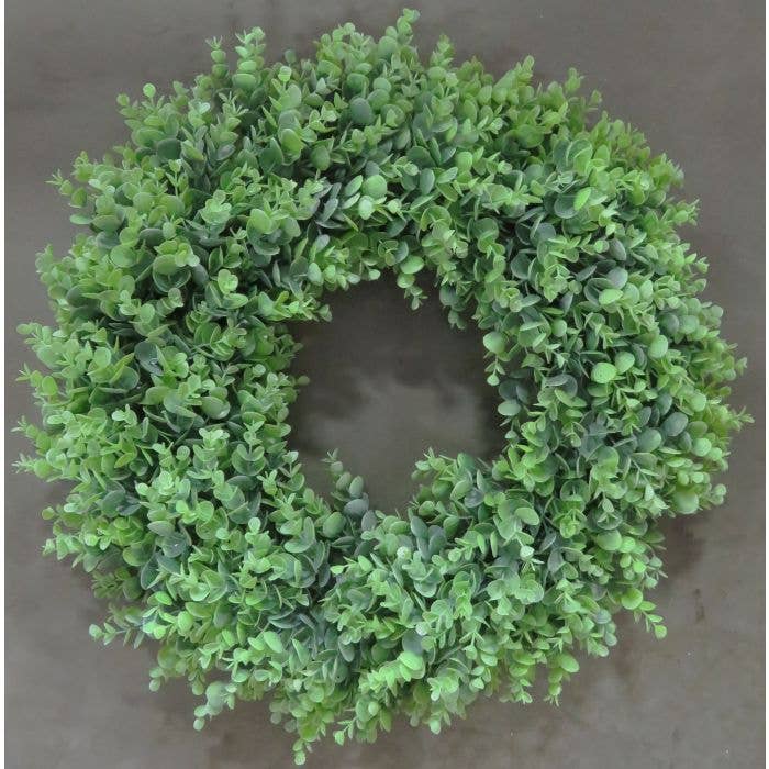 Lucknow Southern and Company - Vendita all'ingrosso Ghirlanda - Ghirlanda completa in legno di bosso da 17", completamente fatta a mano, verde satinato1