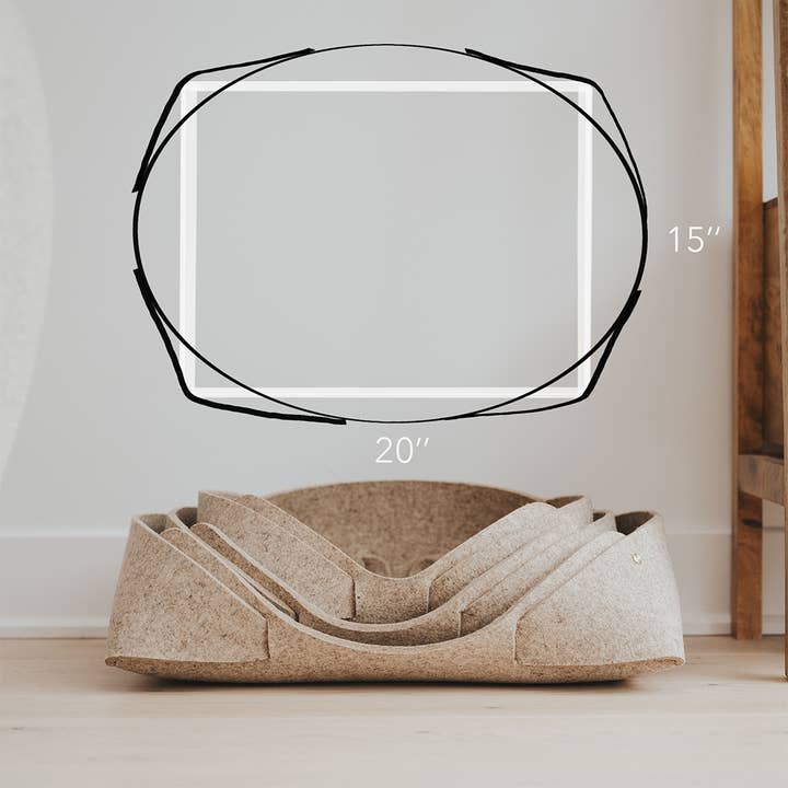 MATT Collective - Wholesale Pet bed – Cat/dog - Pet MATT - Large 20''x15'' Premium natural wool felt6