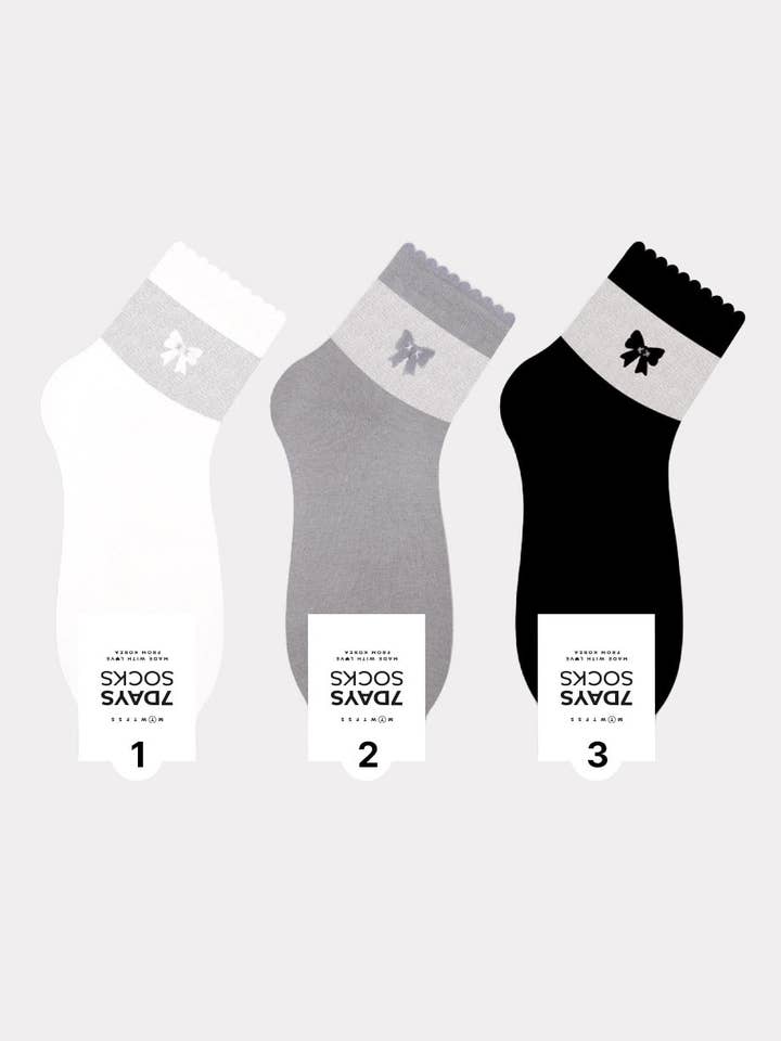 Damen-Rippstrick-Monotone-Mittlere-Knöchelsocken - Hergestellt in Korea für den Großhandel von 7DAYSSOCKS
