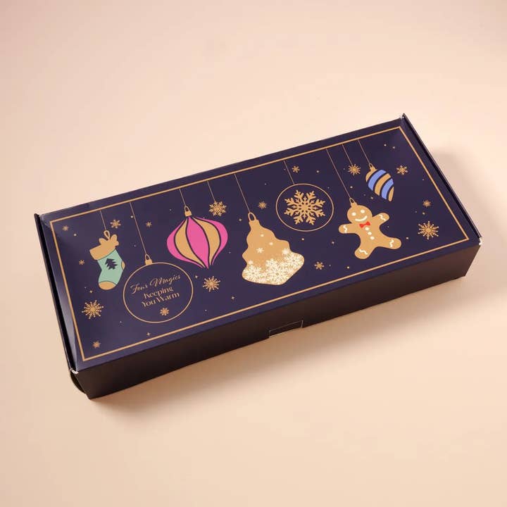 ASST Fuzzy Heart Print Socks Gift Set – 4 Pairs for Christmas Gift for wholesale on Faire1