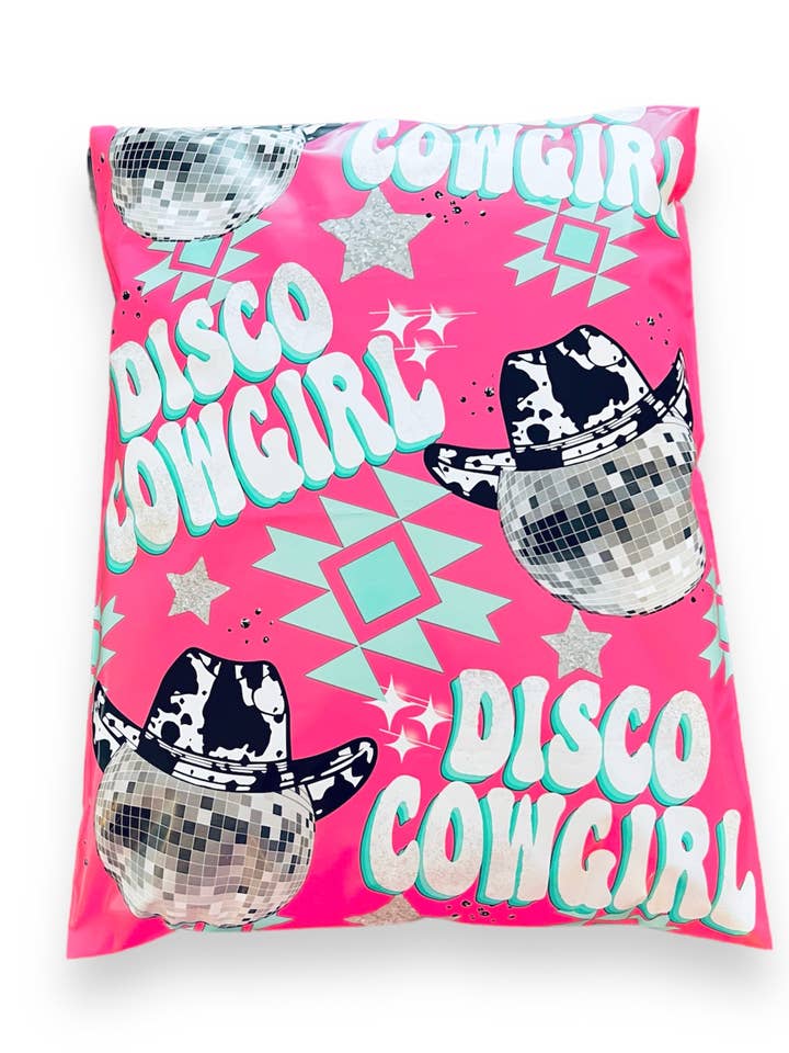 Boîtes d'expédition en polyéthylène Disco Cowgirl, 10 x 13 pour la vente par Trendy Chick Mailers