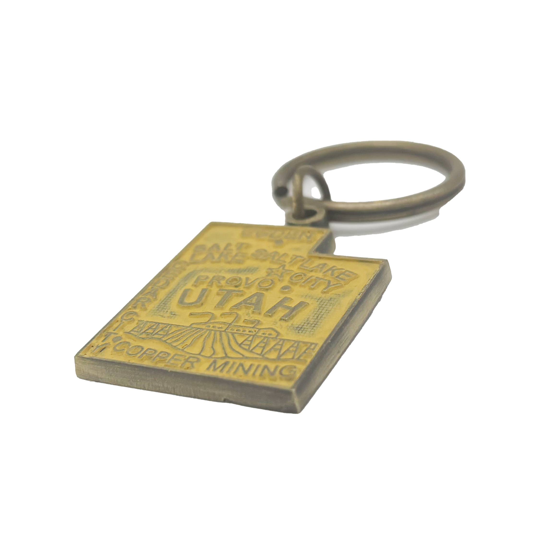 Gleeful Peacock - Wholesale Keychain - Unisex - Utah Vintage State Map Keychain5