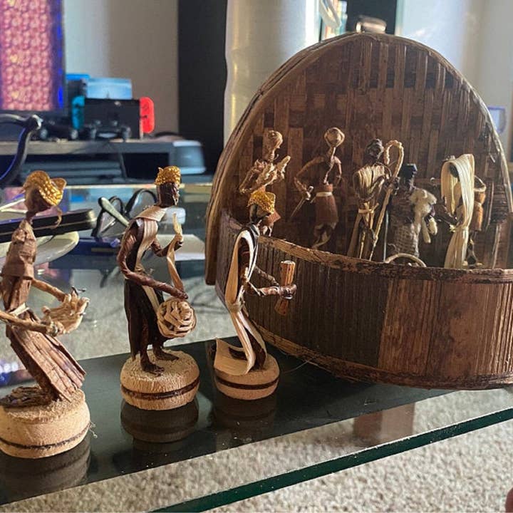 African Craft Collection - Vendita all'ingrosso Decorazione per presepe - Presepe di Natale - Foglie di banana