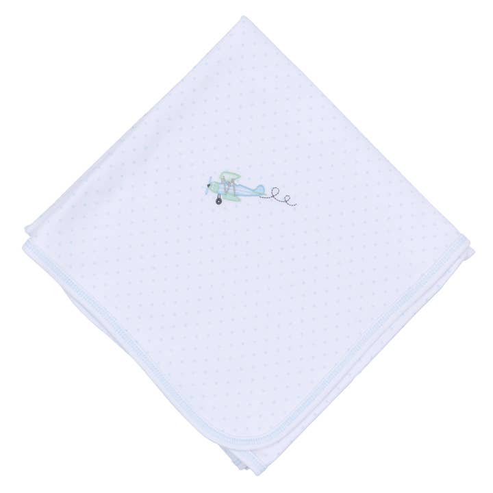 Take Flight Embroidered Receiving Blanket for wholesale by Magnolia Baby