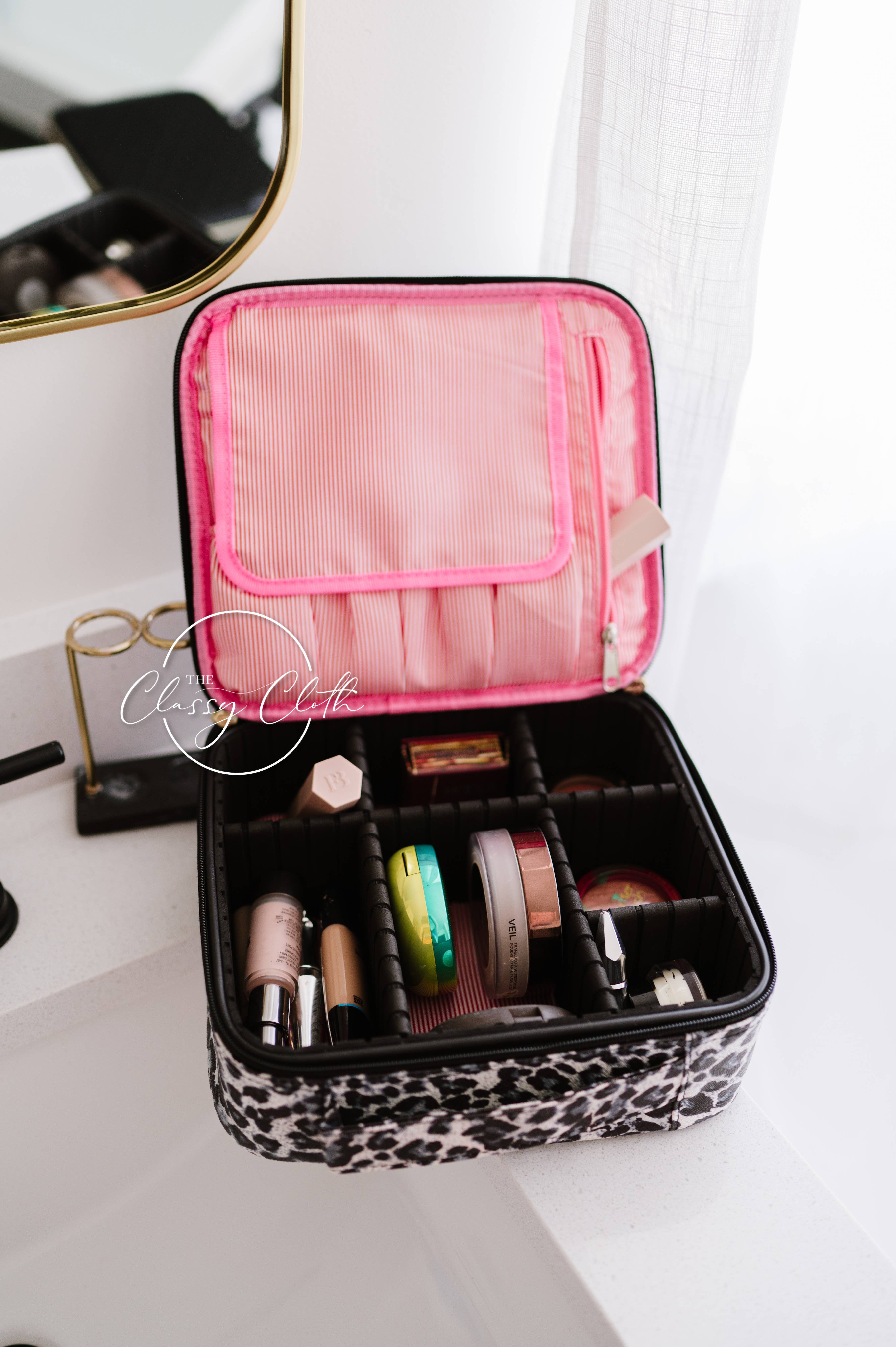 The Classy Cloth WS - Wholesale Makeup/Cosmetic Bag - Mega Makeup Case - Black Leopard RTS2