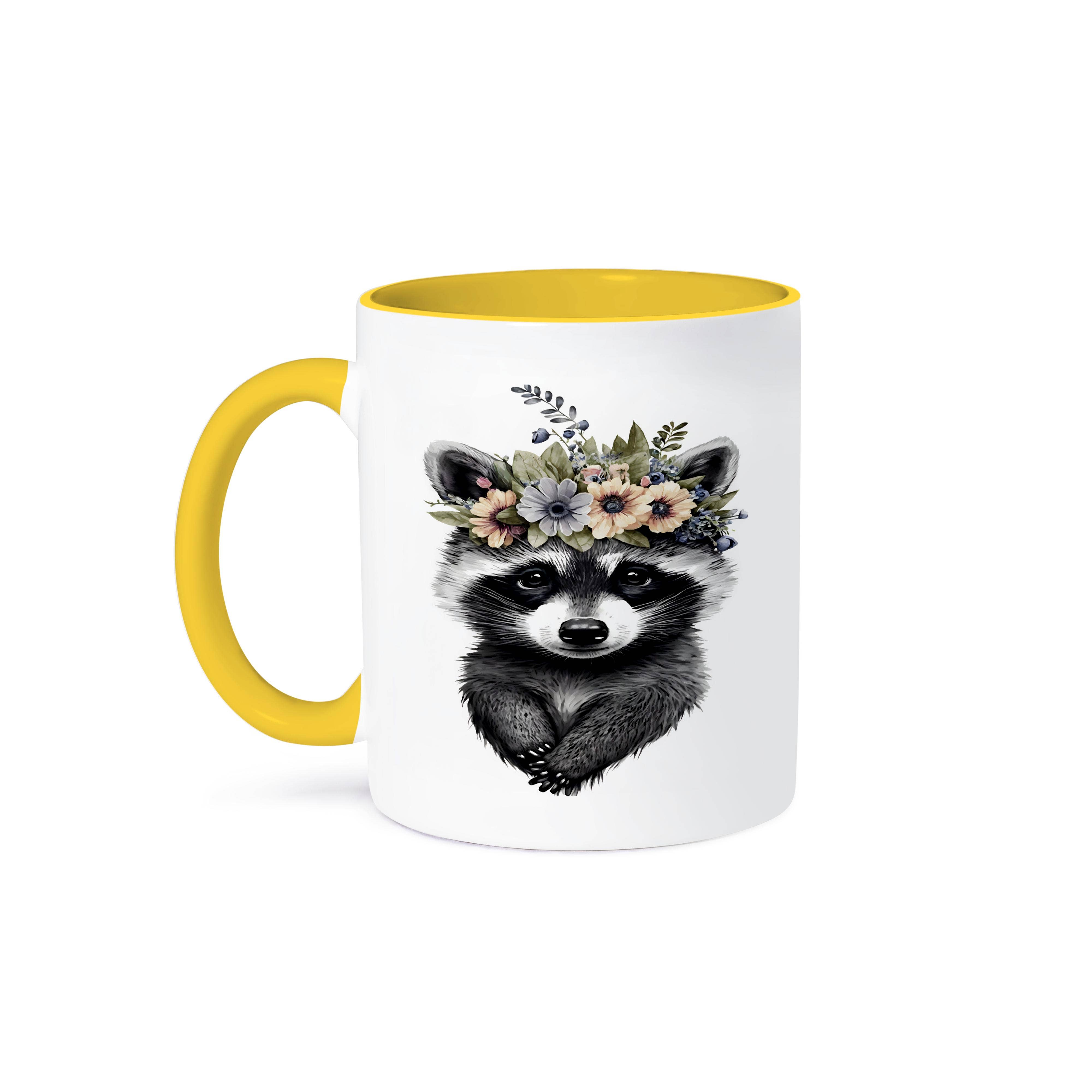 3dRose - Wholesale Coffee Mug - 3dRose, Floral Racoon Illustration, Mug0