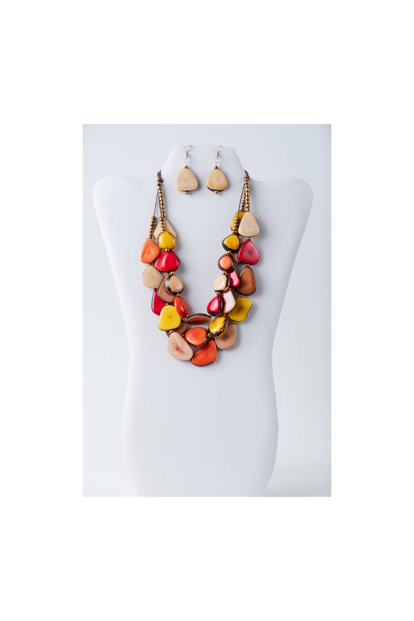 TaguArtsy – wholesale Smycken – Zaley Three Stranded Organic Tagua halsband och örhängen10