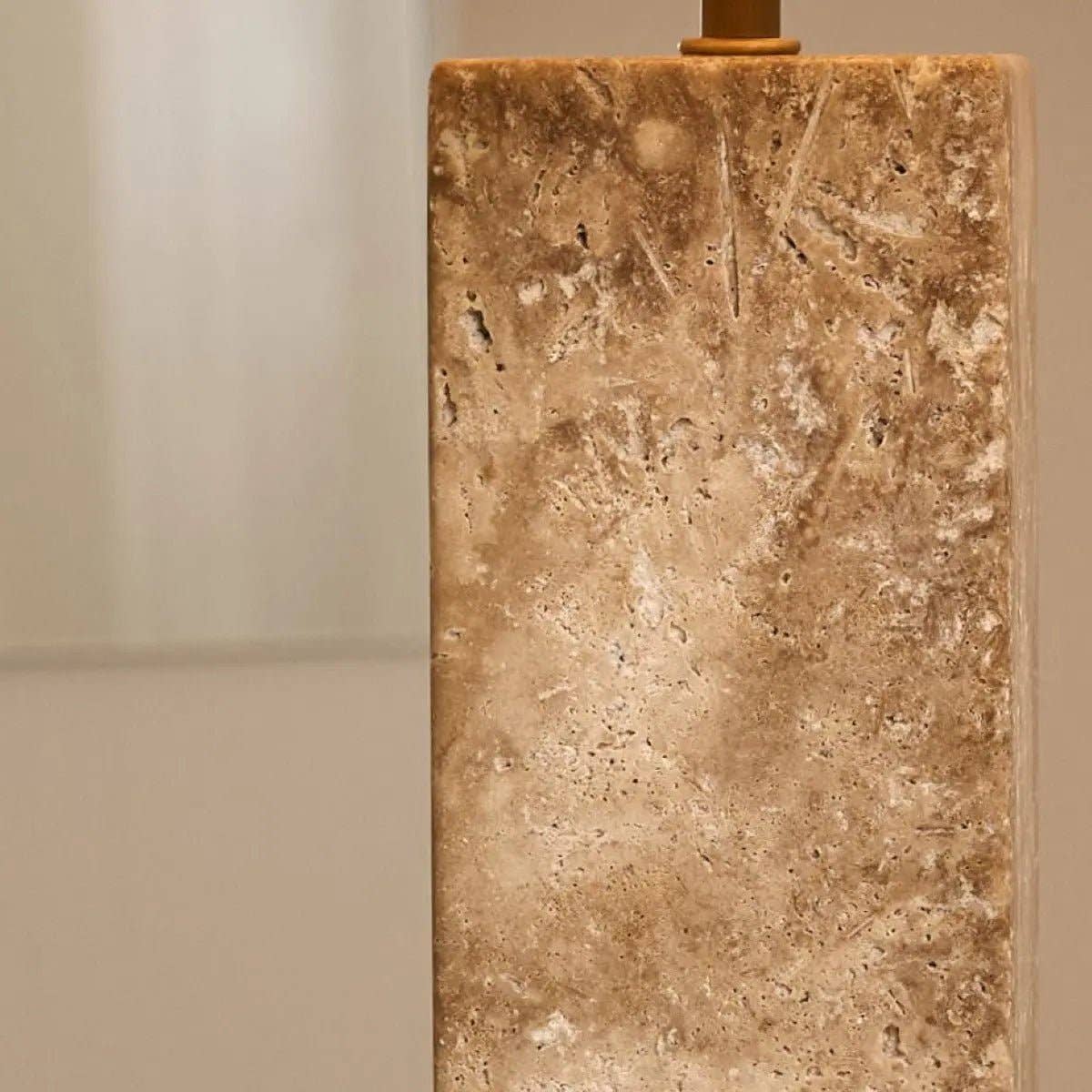 Tavellio - Wholesale Accent/desk lamp - Rosie Travertine Lamp | Cotton Shade & Elegant Design14