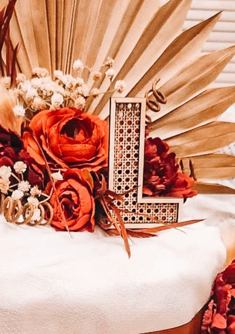 Willie & Dolly Designs - Wholesale Wall Accent - Boho Rattan Letter1