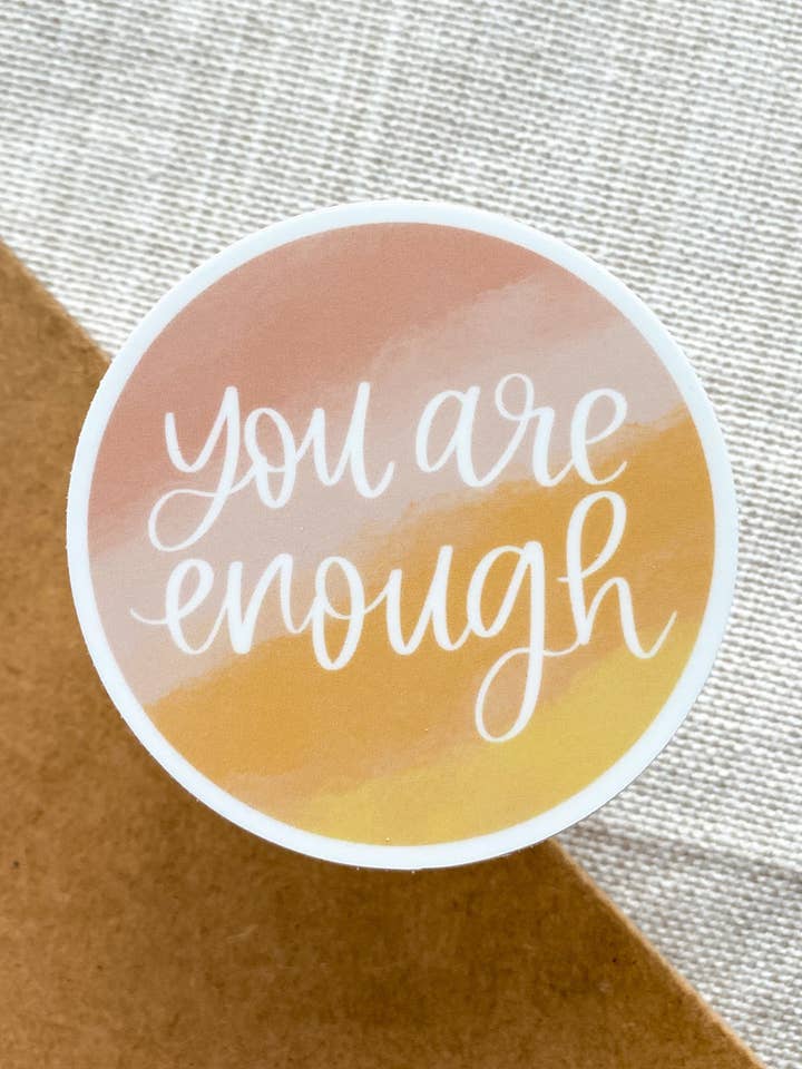 You Are Enough Watercolor Sticker for wholesale by Created By Christine
