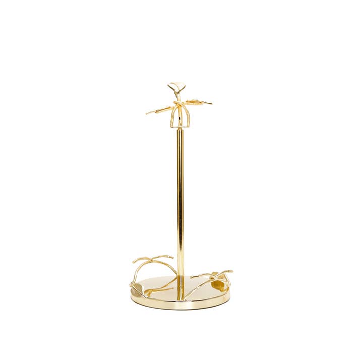 CLASSIC TOUCH DECOR INC. - Wholesale Paper towel holder - Stainless Steel Paper Towel Holder with Gold Leaf Design2